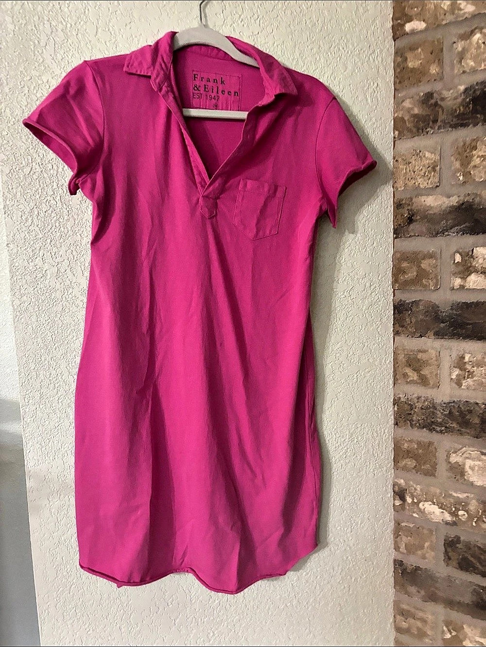 Frank & Eileen Lauren Polo Dress Cotton Mini Pink XS